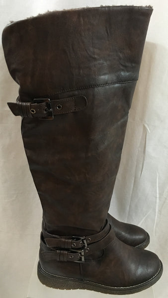Chocolate brown knee high boots