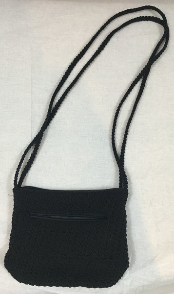 Black crochet small purse