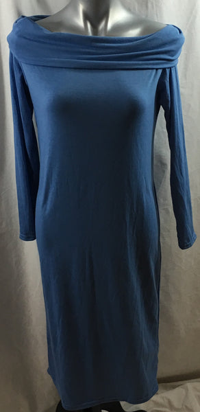 Blue Long Sleeve Cotton Dress Sz L