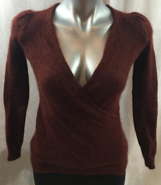 Burgundy Red MODA Angora Sweater sz XS