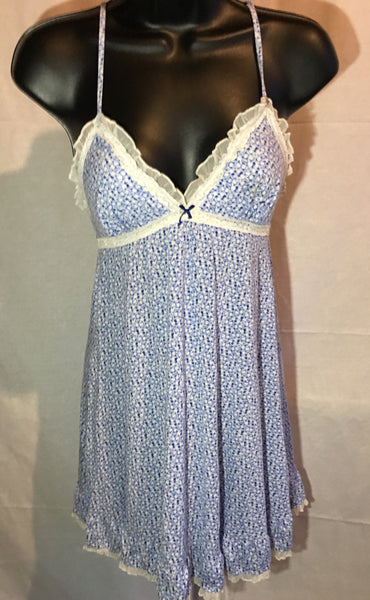 Blue & white camisole nightgown