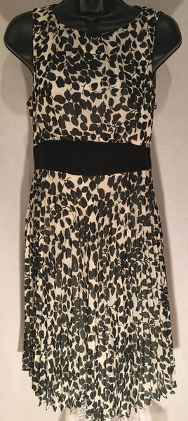 Black and cream spotted sleeveless dress