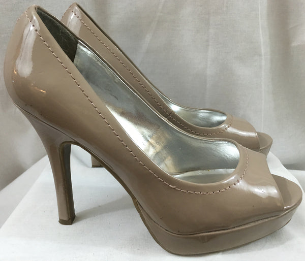 CANDIES Taupe Open Toe High Heeled Pumps